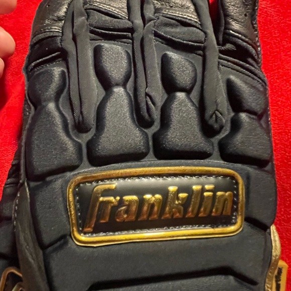 Franklin CFX PRT Series Black Gold Leather Smartflex MLB Men's LG Batting Gloves - Picture 6 of 8